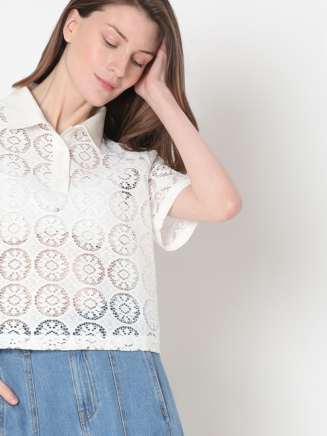 White Lace Polo