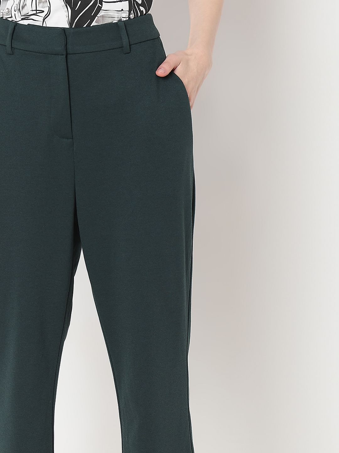 Dark Green Flared Co-Ord Set Pants