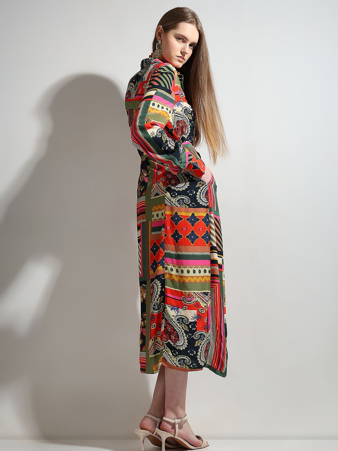 Multi-Colour Printed Shirt Dress