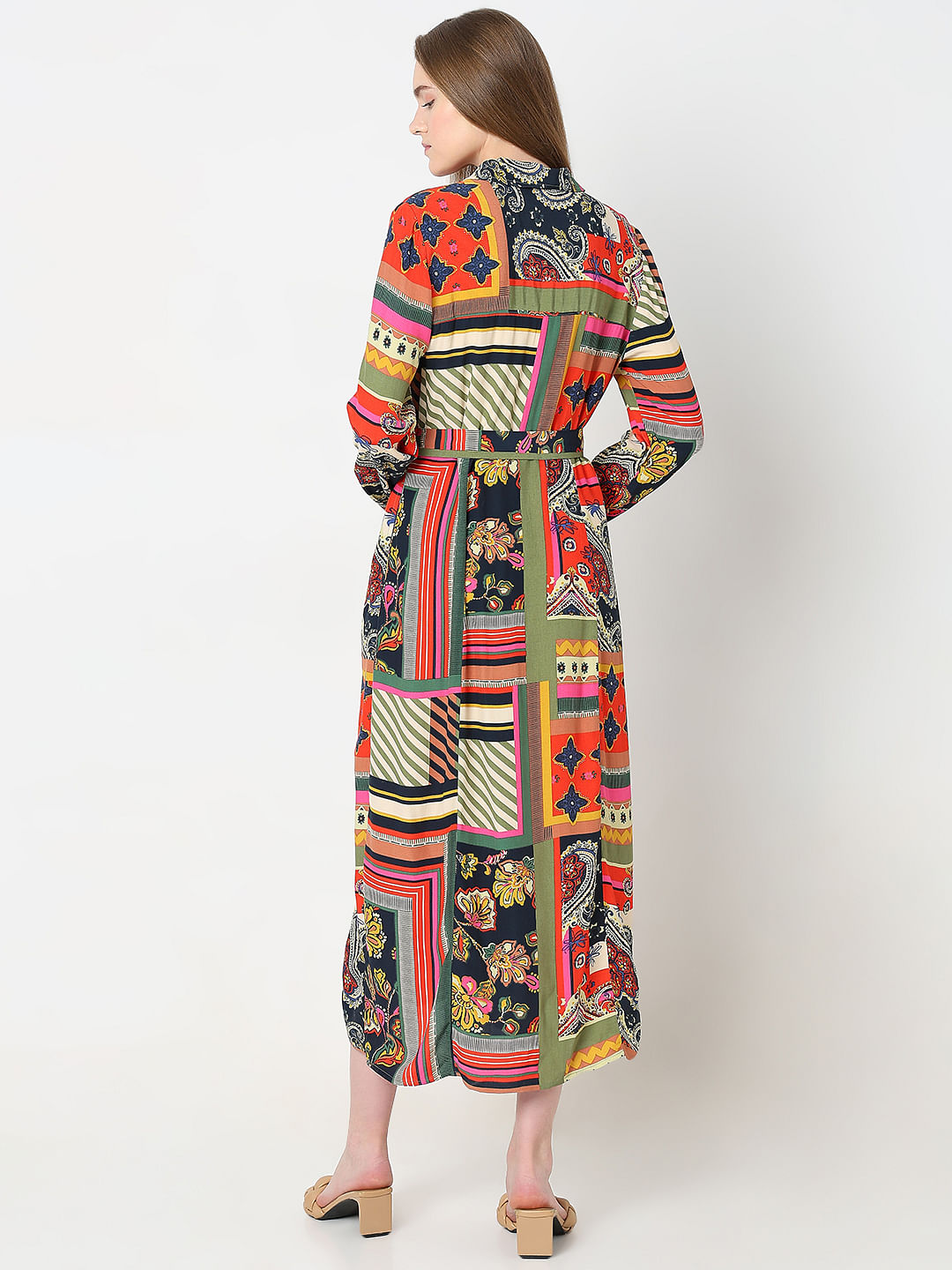 Multi-Colour Printed Shirt Dress