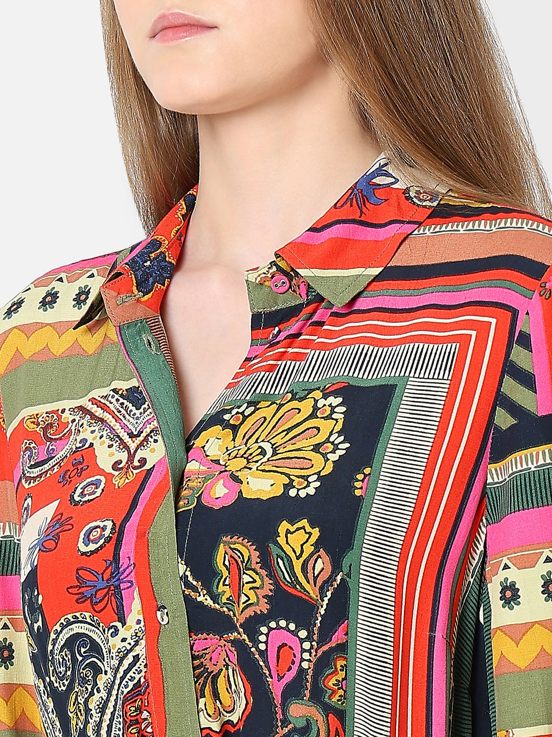 Multi-Colour Printed Shirt Dress