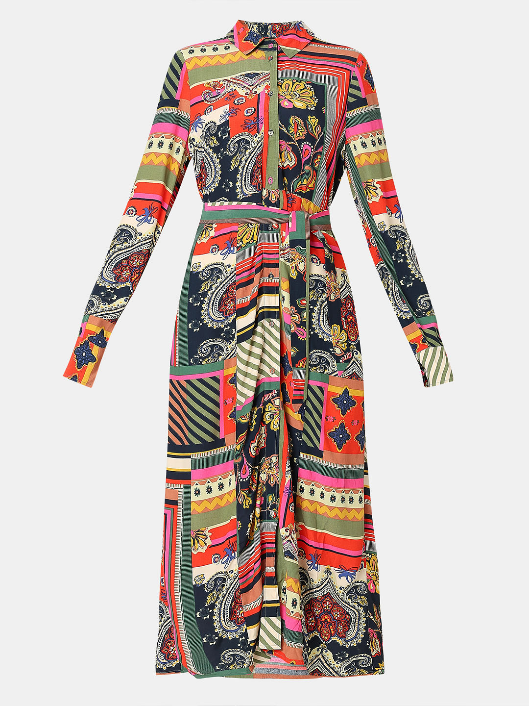 Multi-Colour Printed Shirt Dress