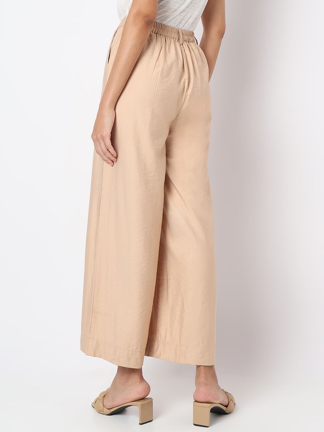 Beige High Rise Pants