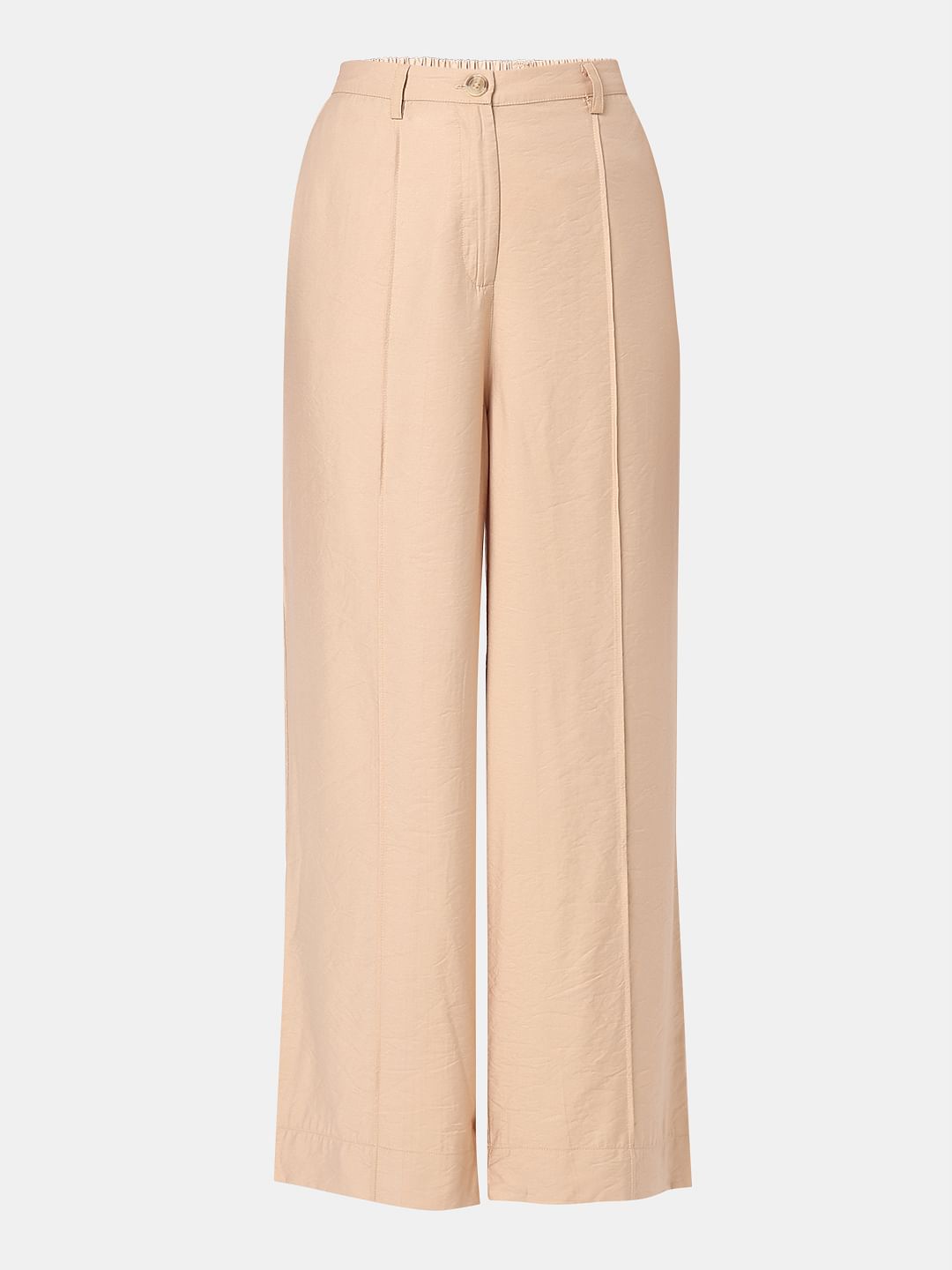 Beige High Rise Pants