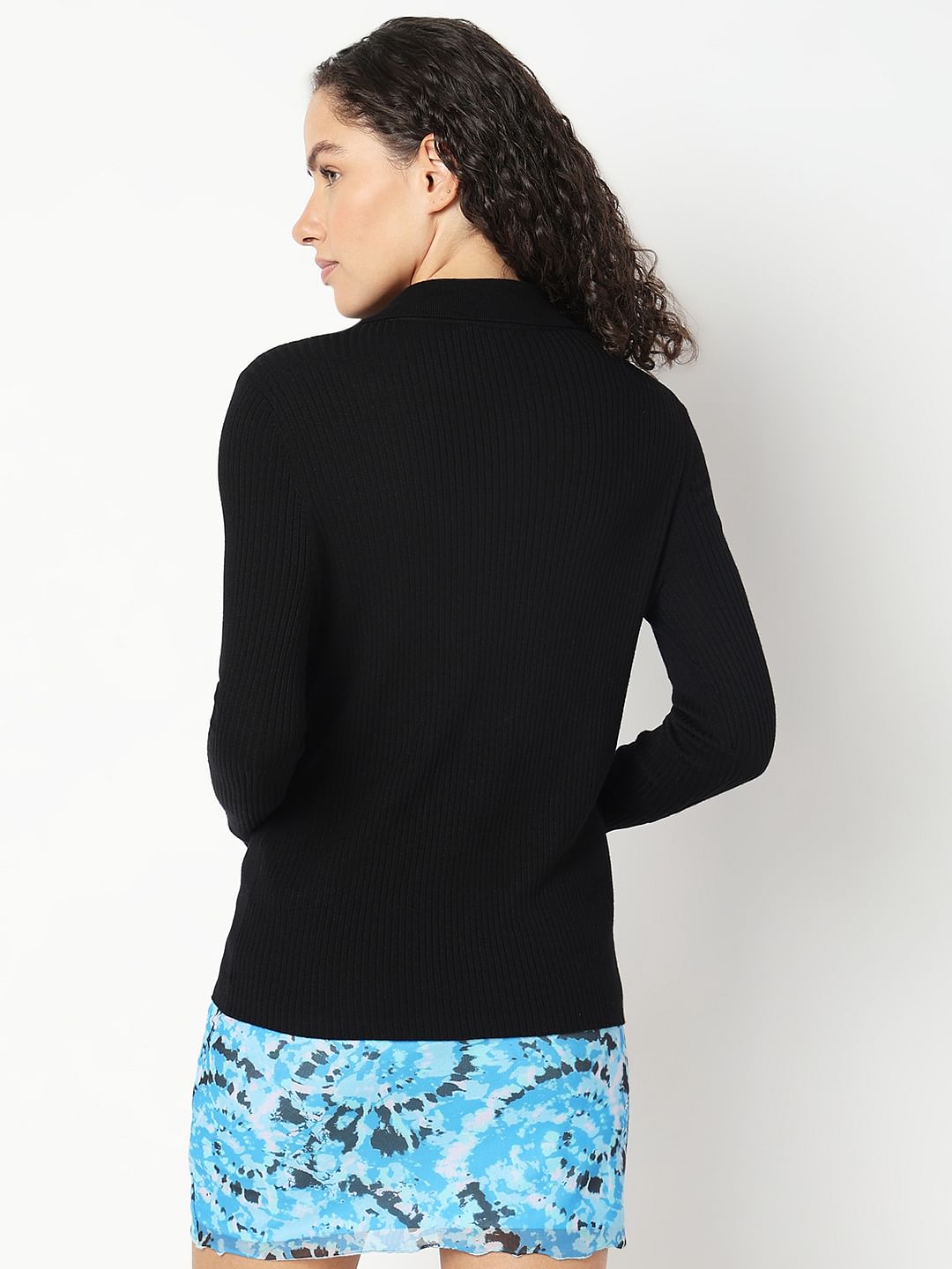 Black Polo Neck Top