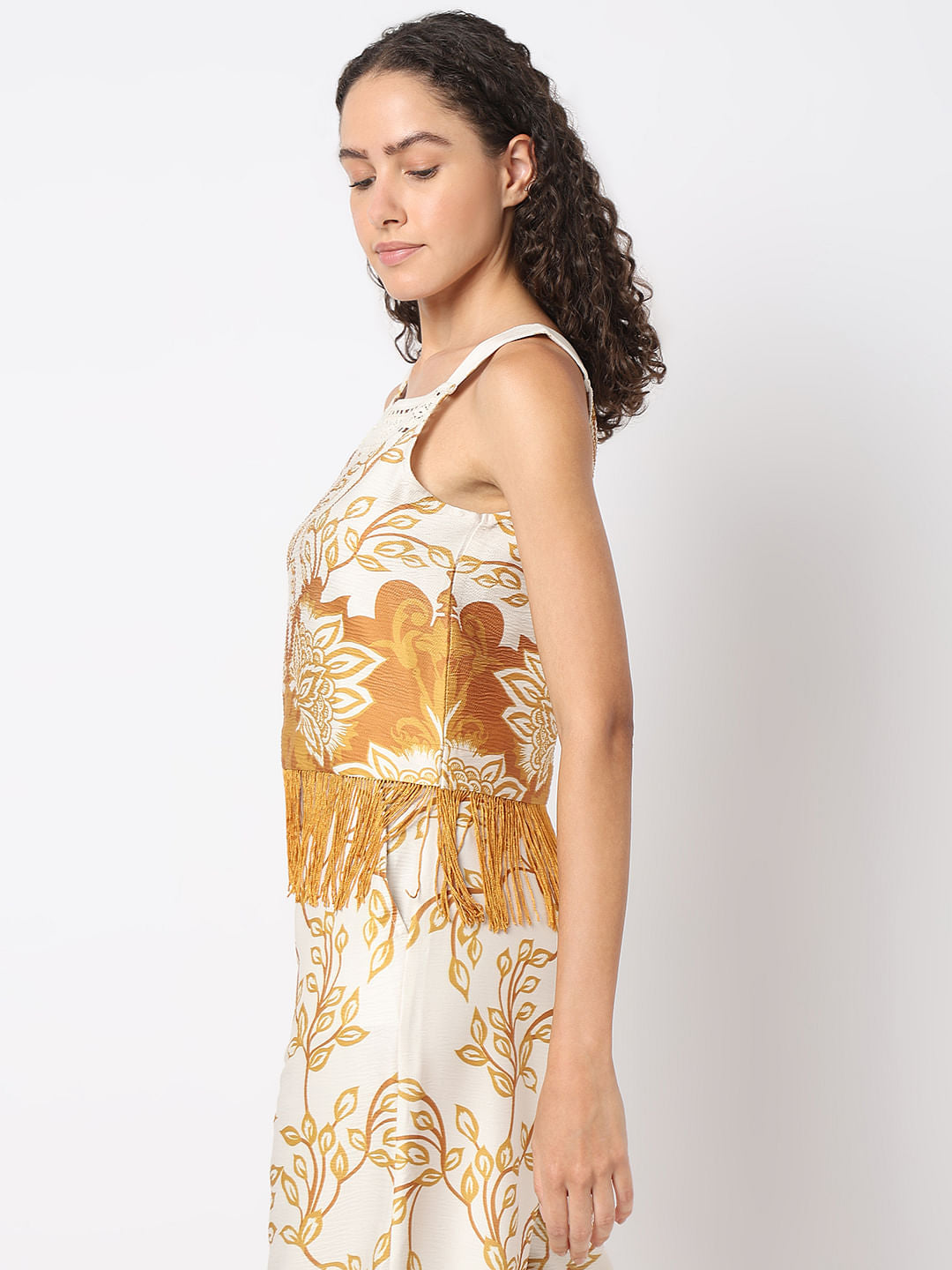 Off-White Abstract Print Co-Ord Set Top