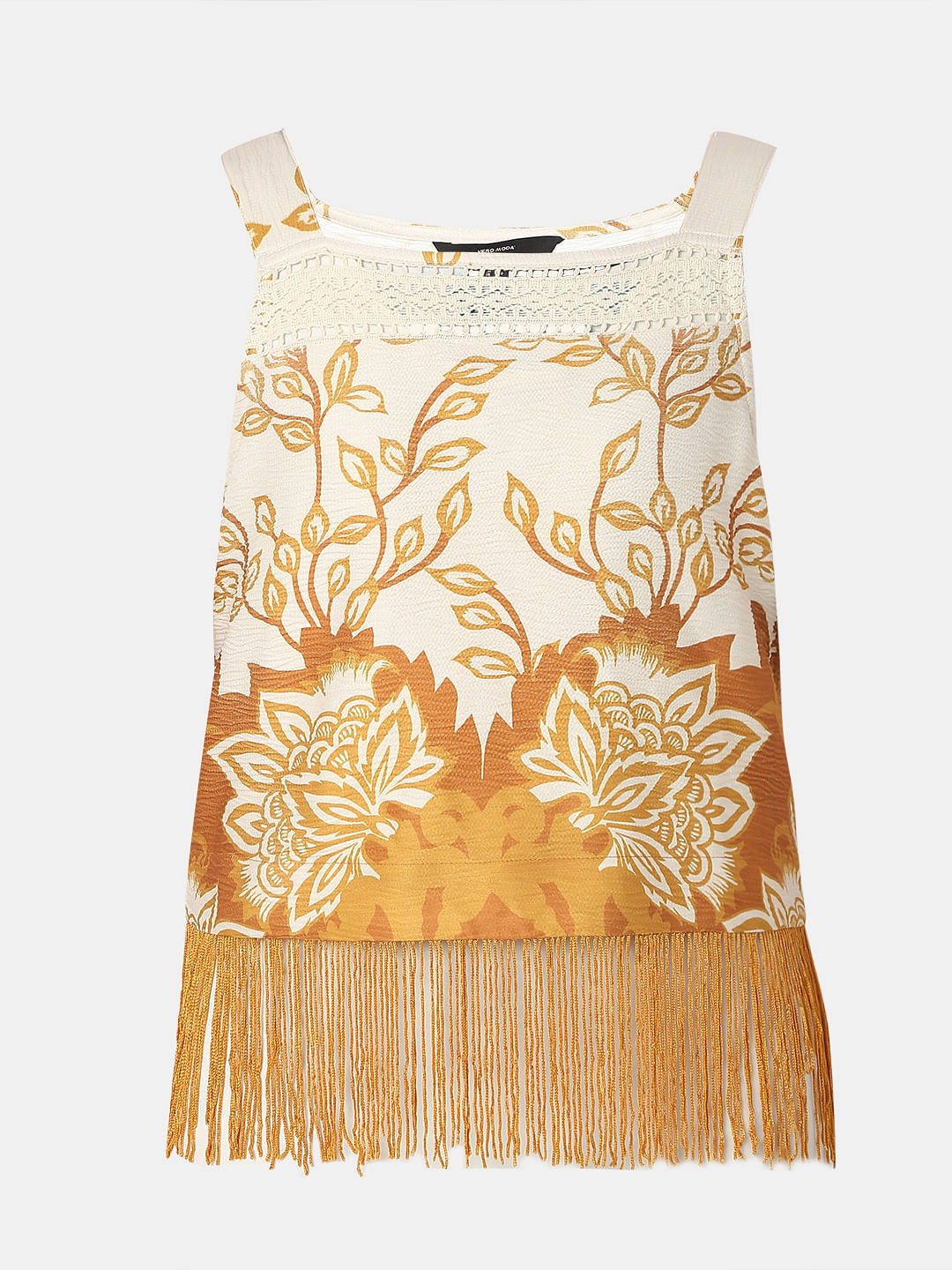 Off-White Abstract Print Co-Ord Set Top