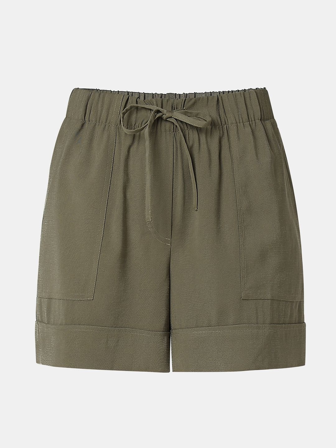Green High Rise Shorts