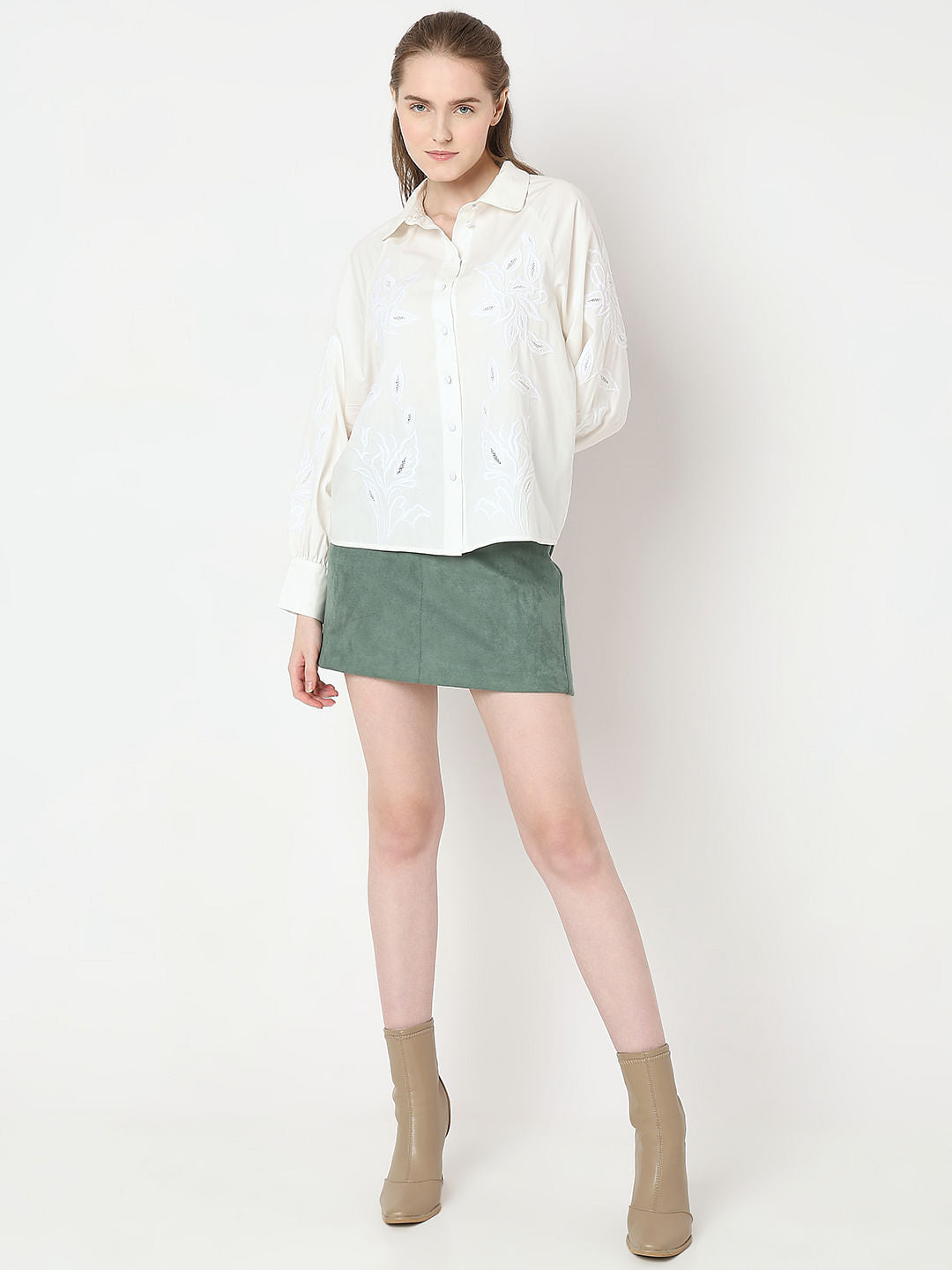 White Embroidered Shirt