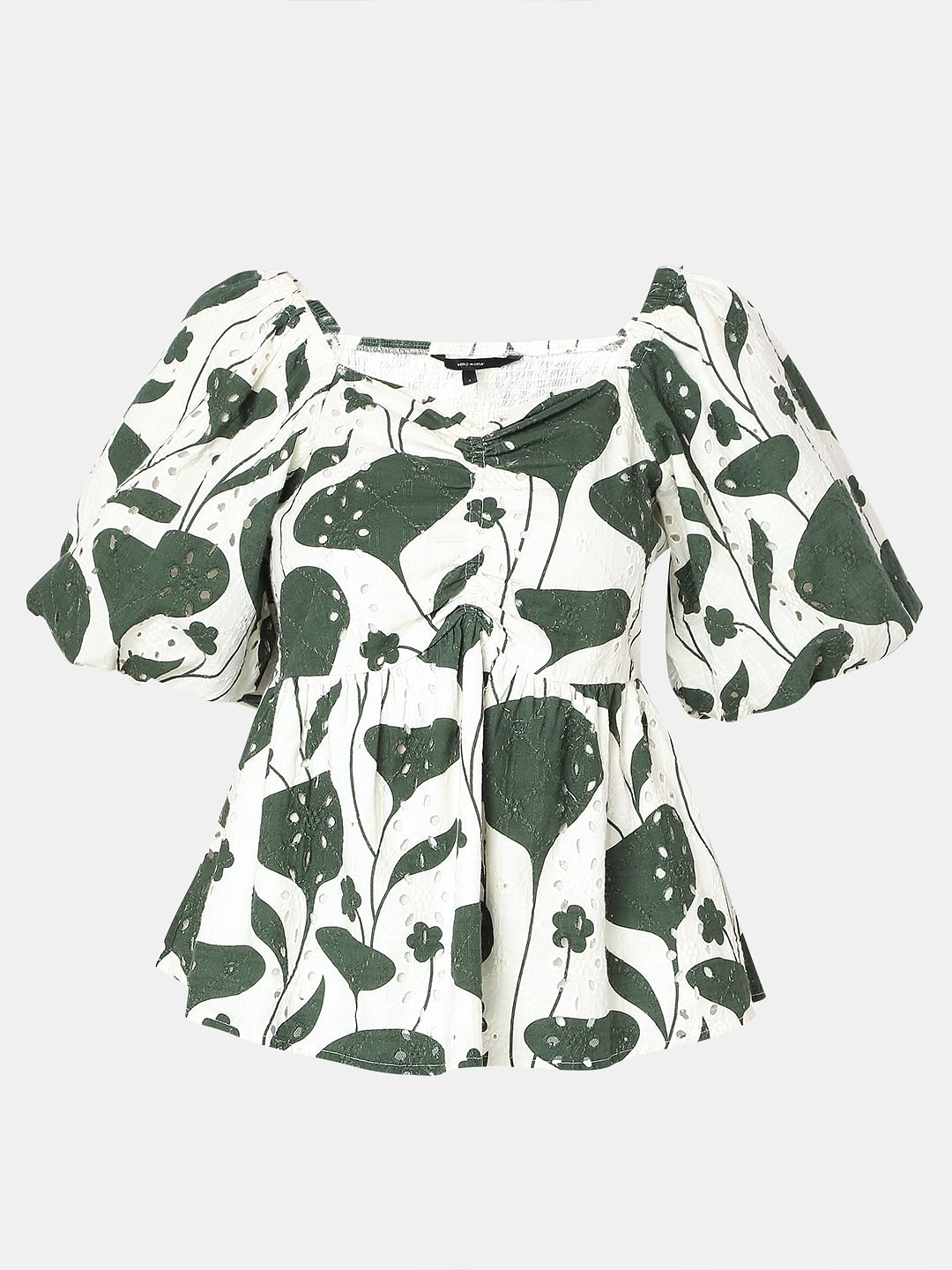 Green Printed Top