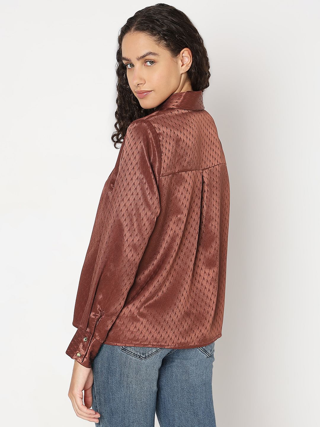 Chocolate Brown Printed Top