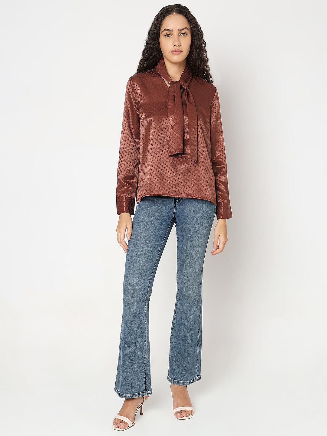 Chocolate Brown Printed Top