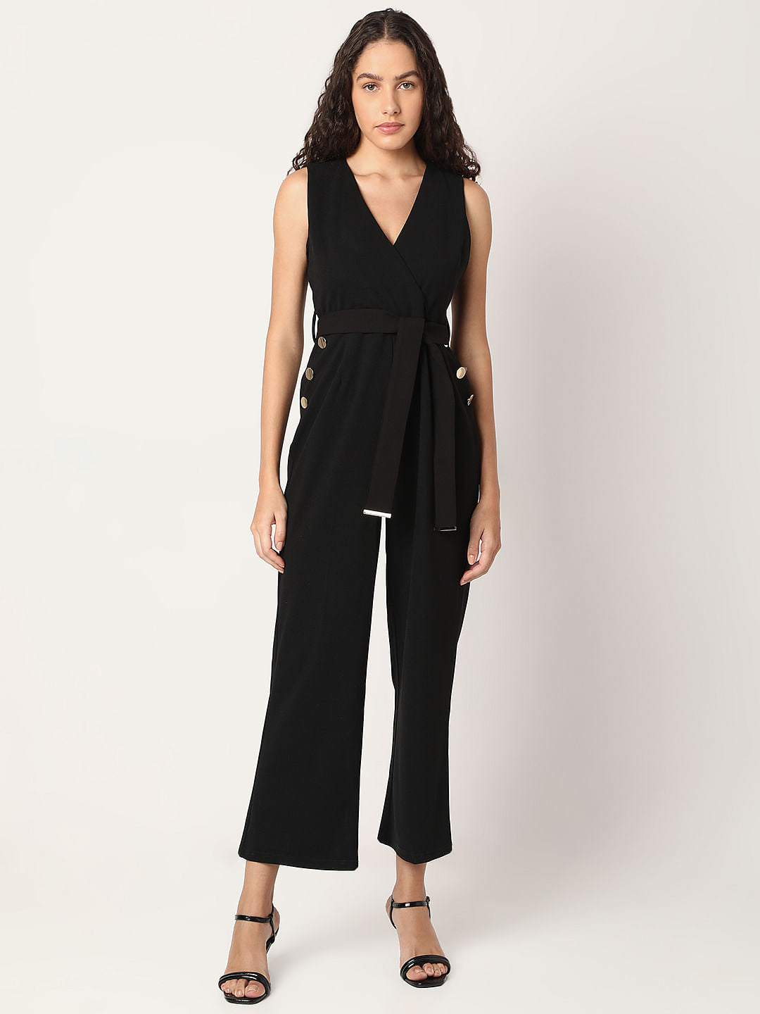 Black V-Neck Jumpsuit