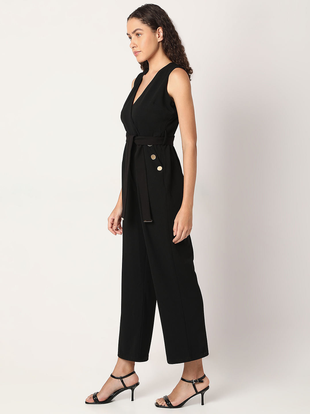 Black V-Neck Jumpsuit