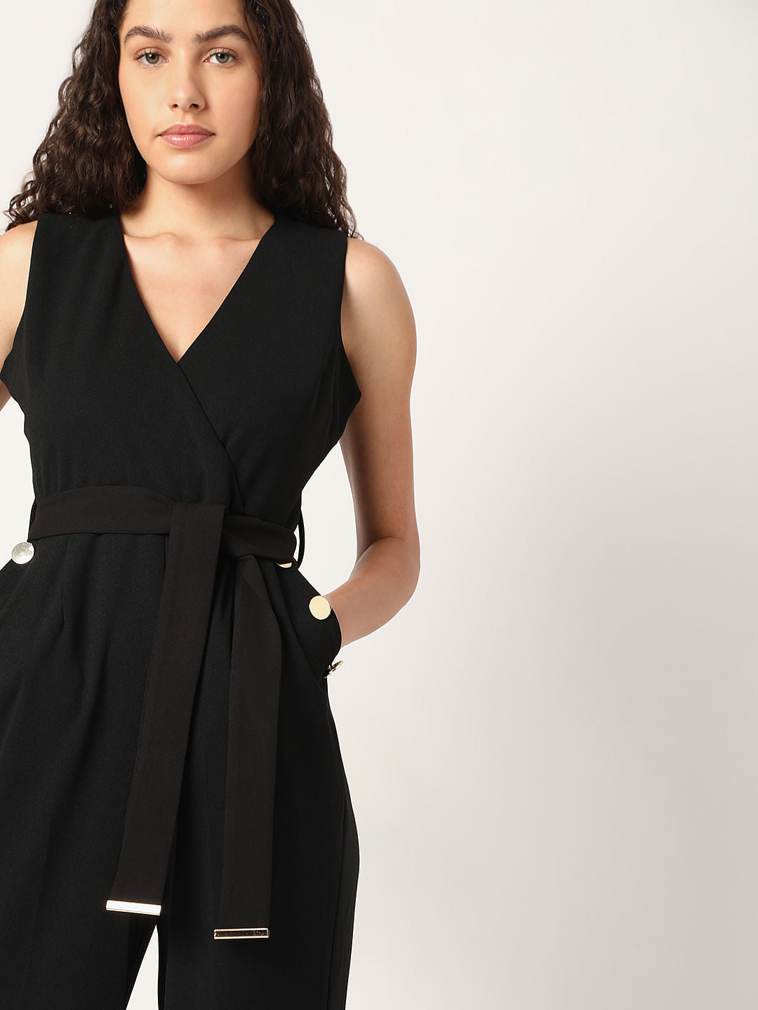 Black V-Neck Jumpsuit