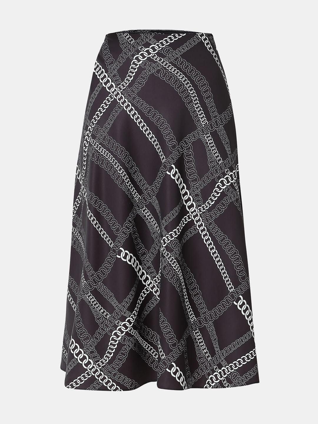 Black Chain Print Co-Ord Set Skirt