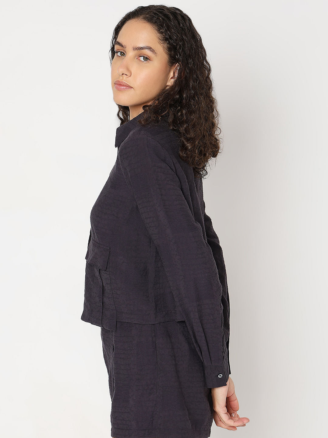 Navy Blue Co-Ord Set Shirt