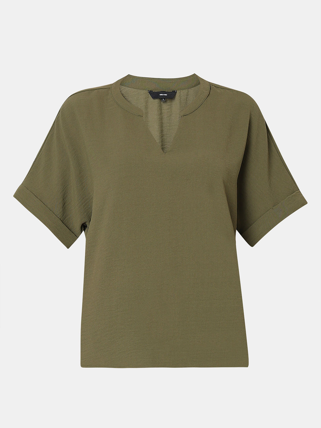 Dark Green V-Neck Top