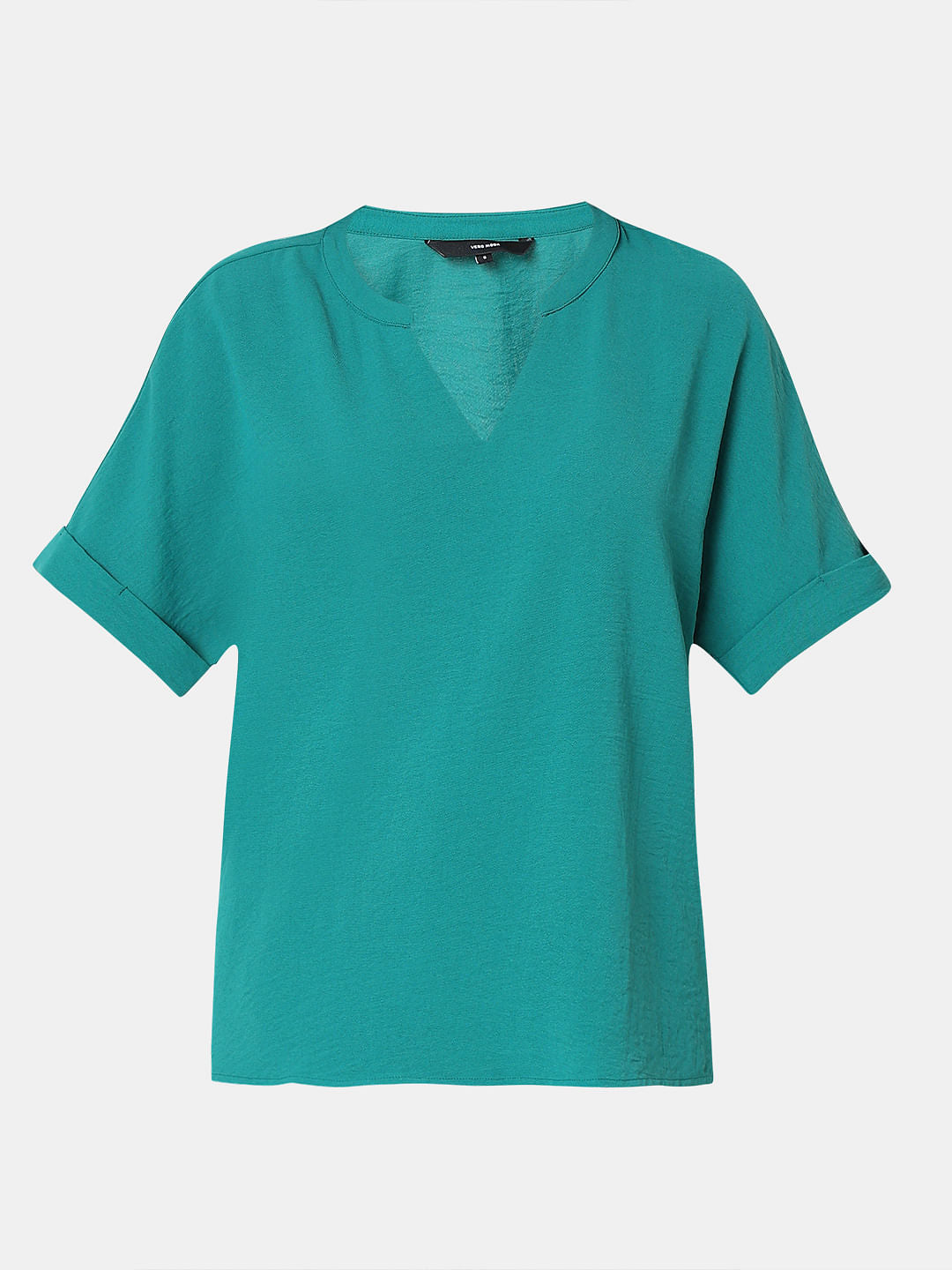 Green V-Neck Top
