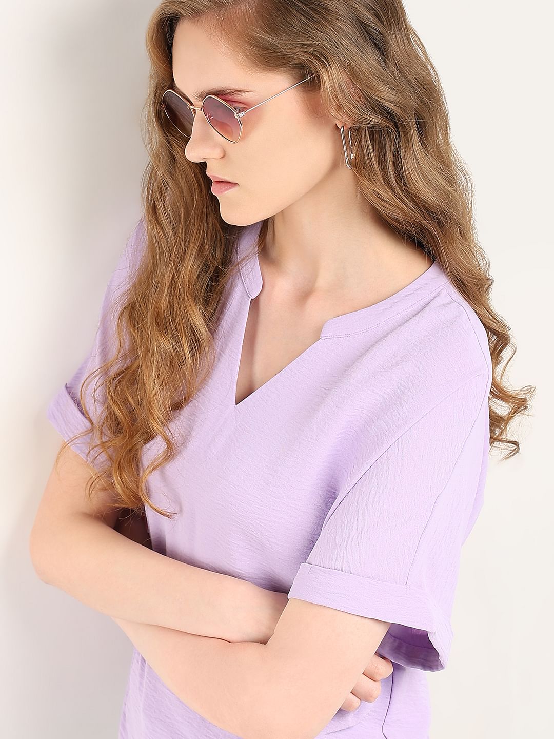 Lilac V-Neck Top