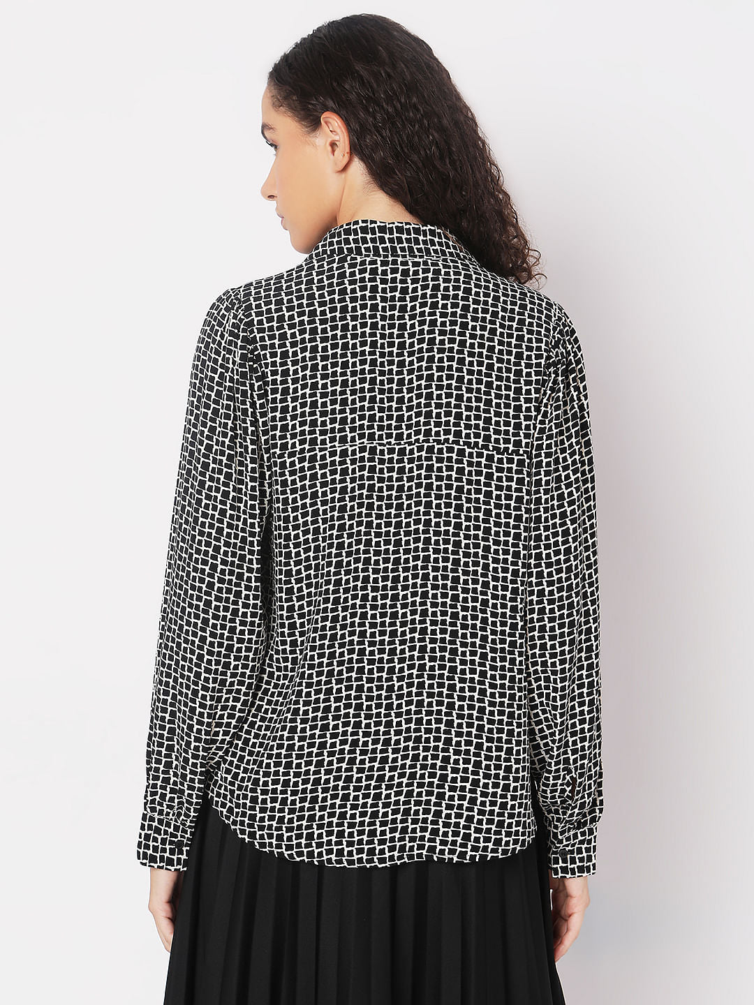 Black Abstract Print Shirt