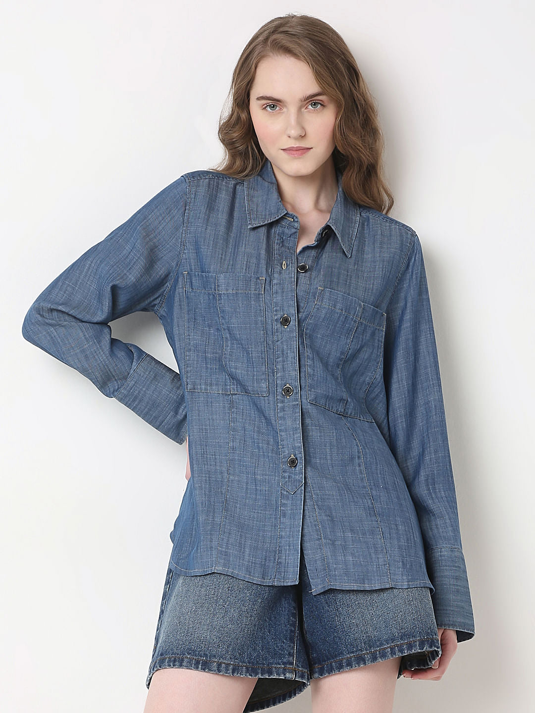 Blue Tencel Shirt