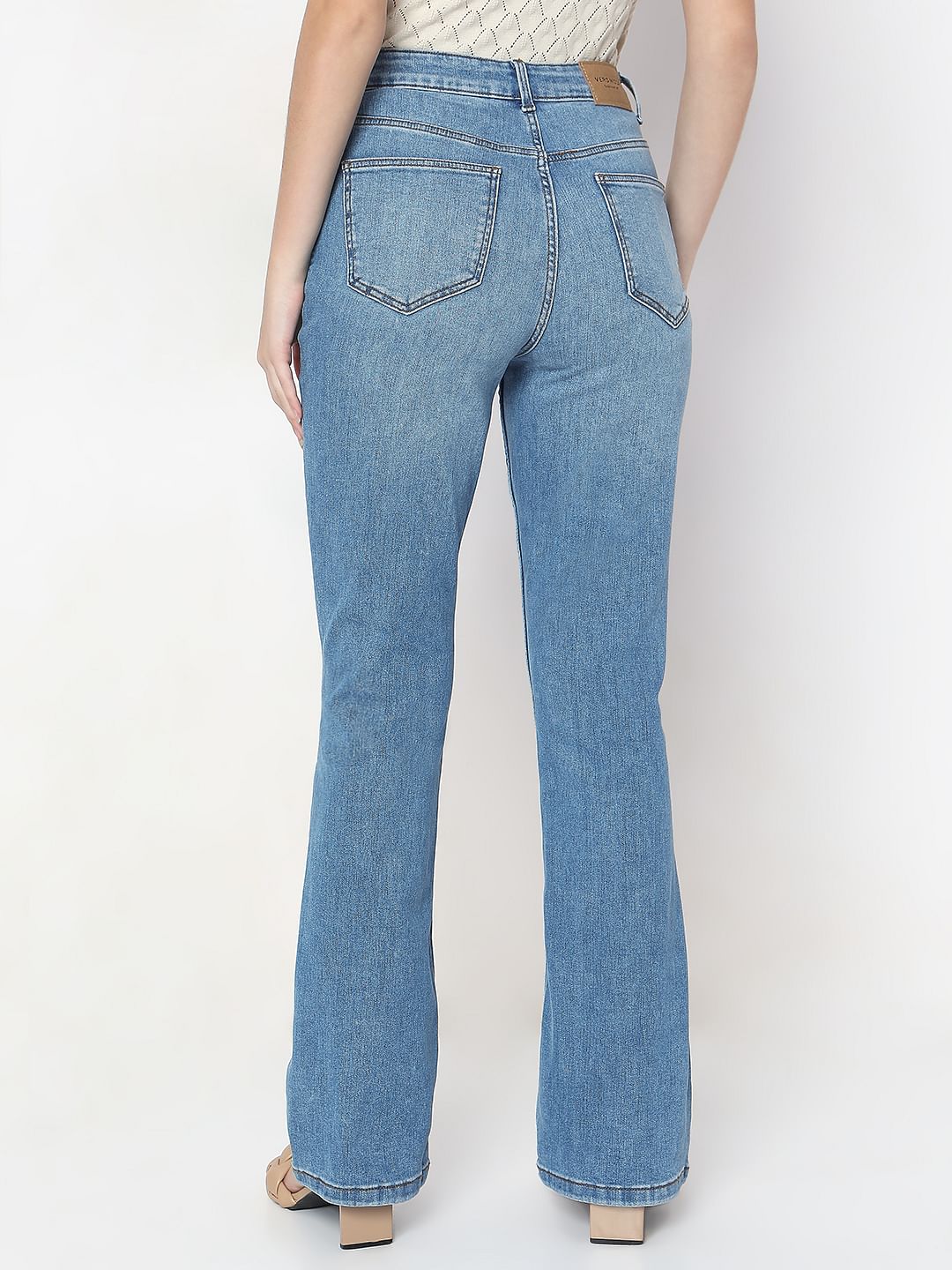 Light Blue High Rise Flared Jeans