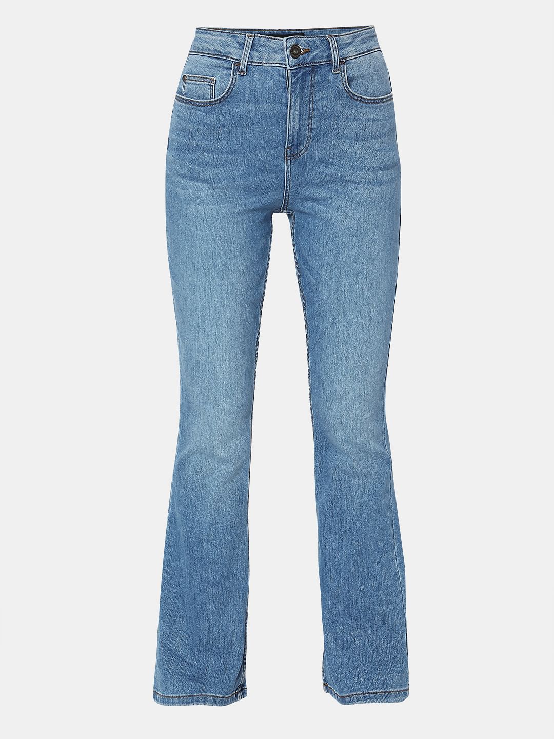 Light Blue High Rise Flared Jeans