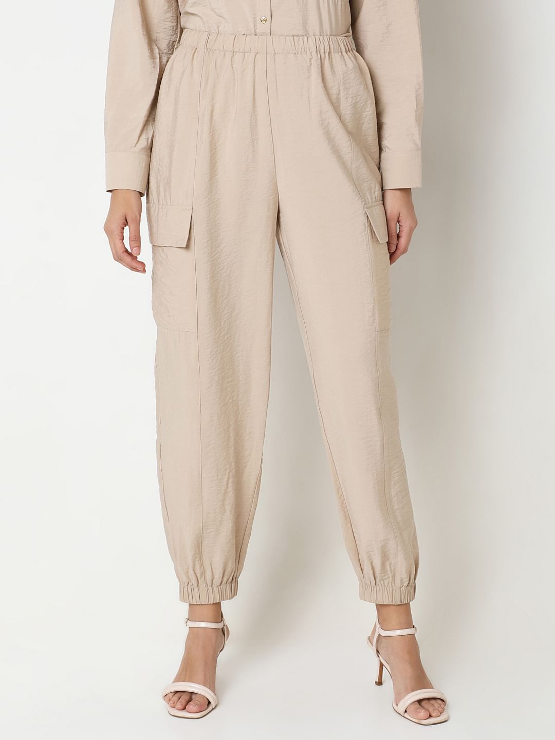 Beige Co-Ord Set Utility Pants