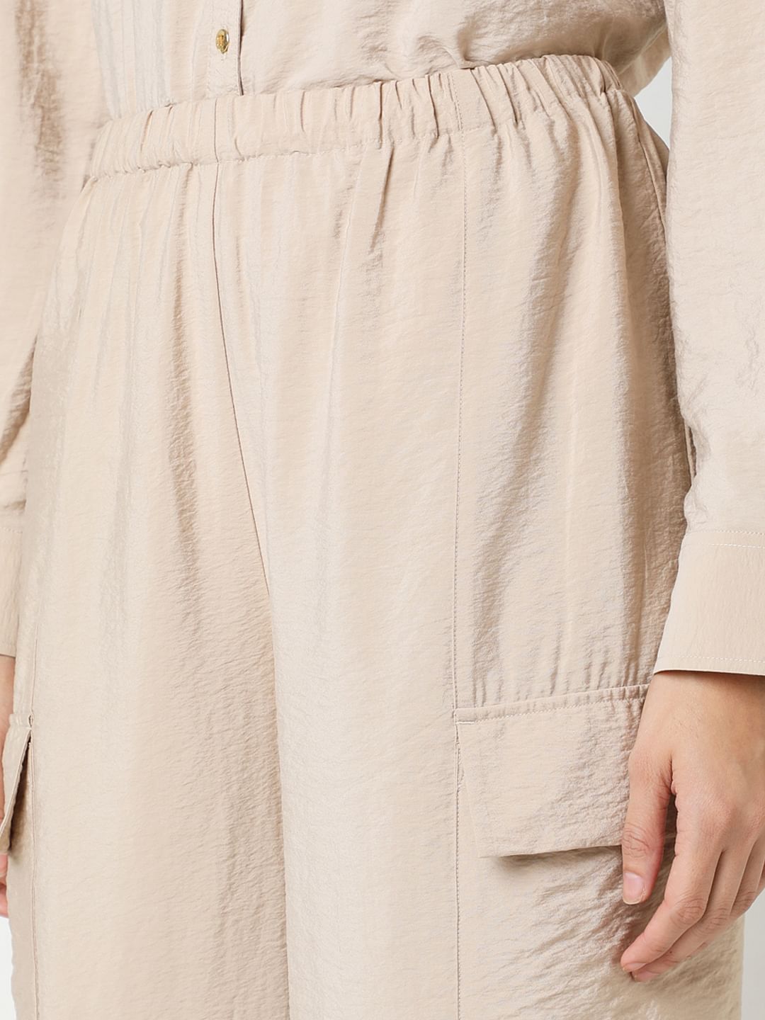 Beige Co-Ord Set Utility Pants