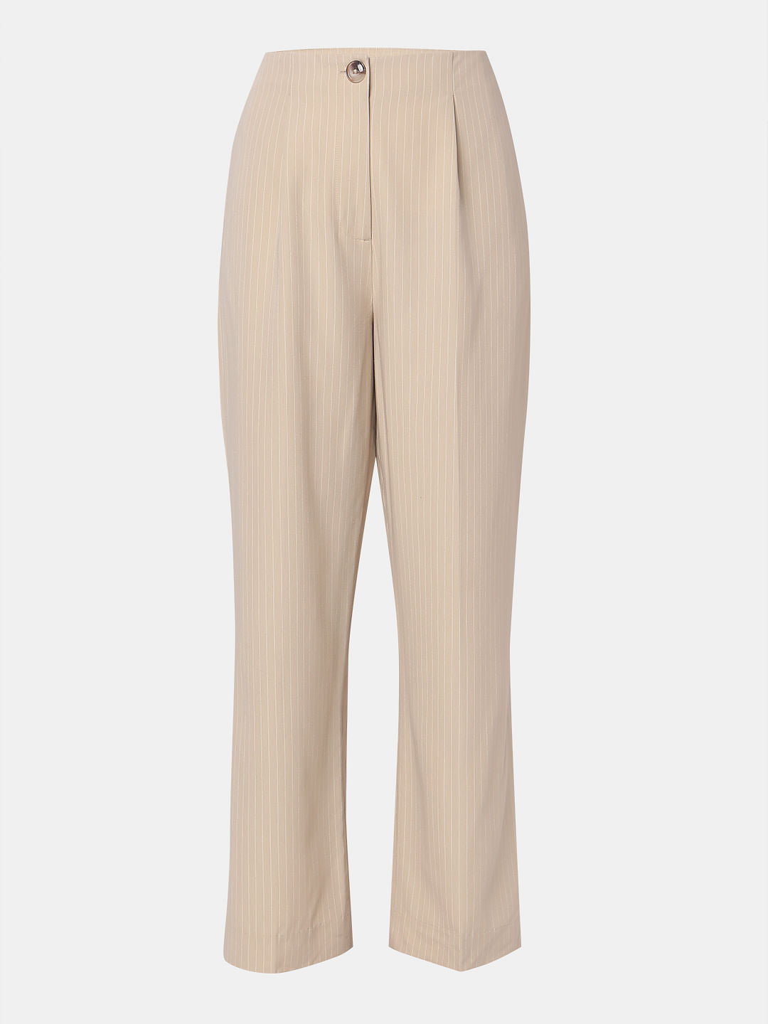 Beige Striped Co-Ord Set Pants