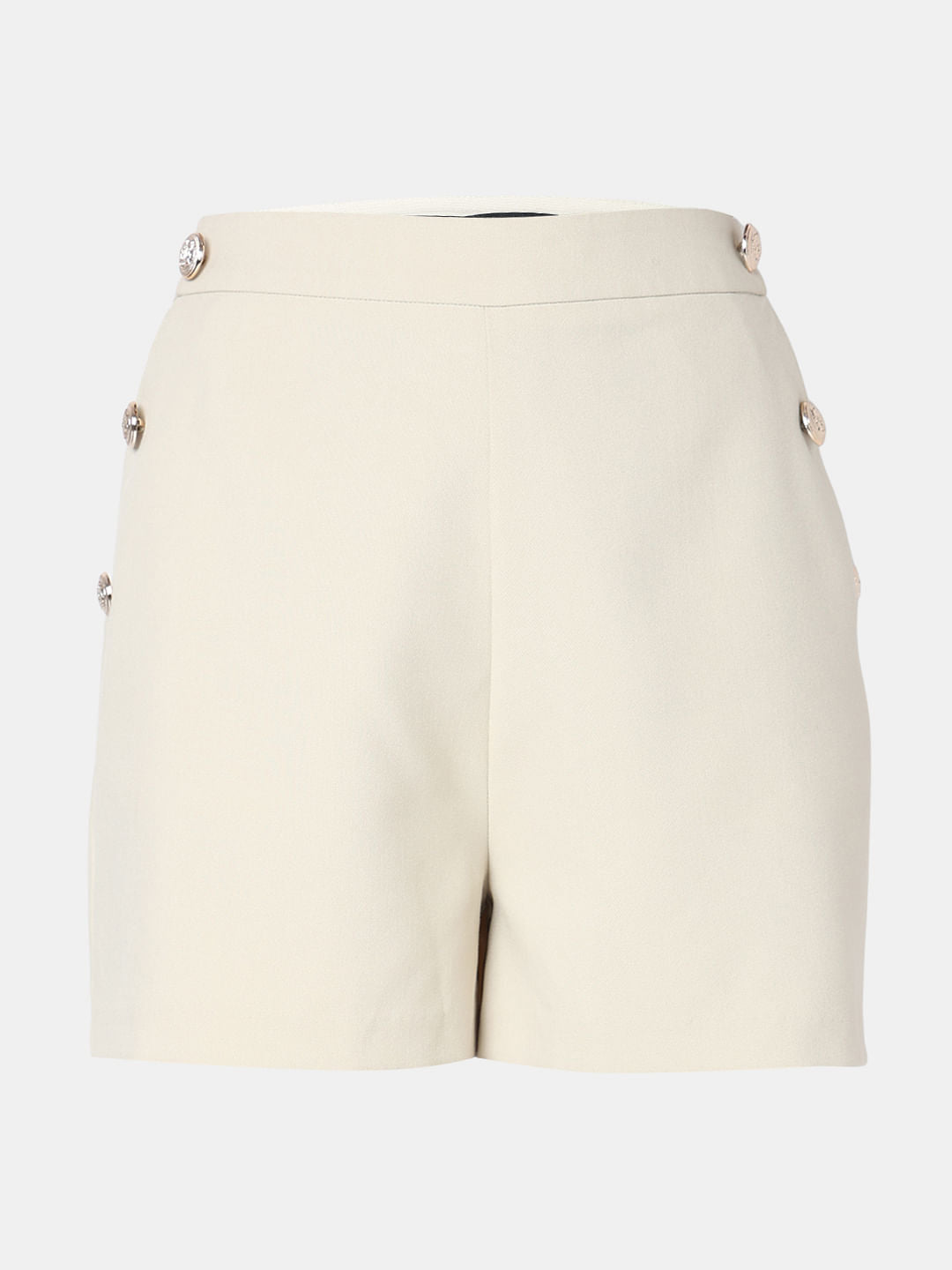 Beige Co-Ord Set Tailored Shorts