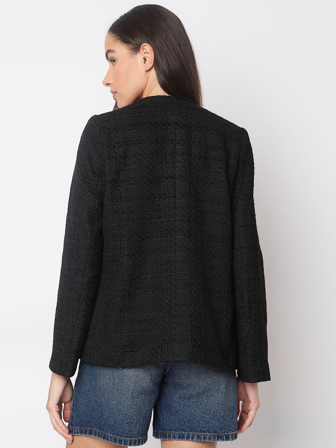 Black Tweed Tailored Blazer