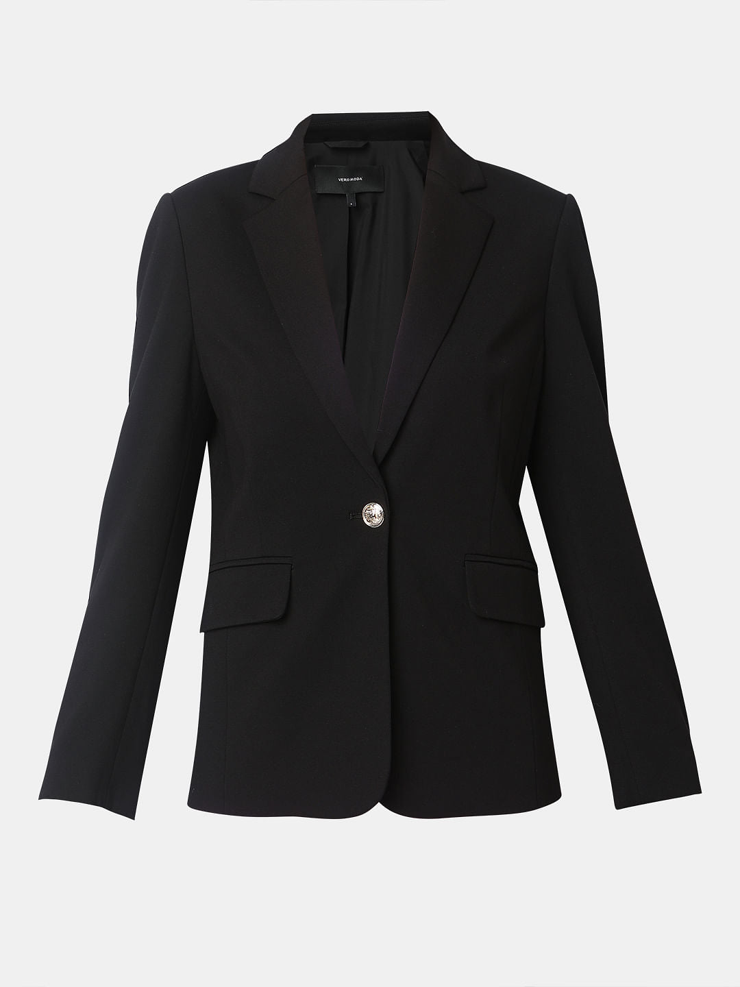 Black Blazer With Golden Button