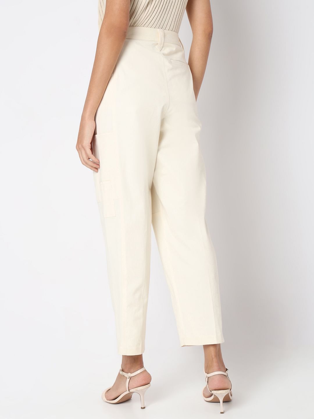 Ecru High Rise Pants