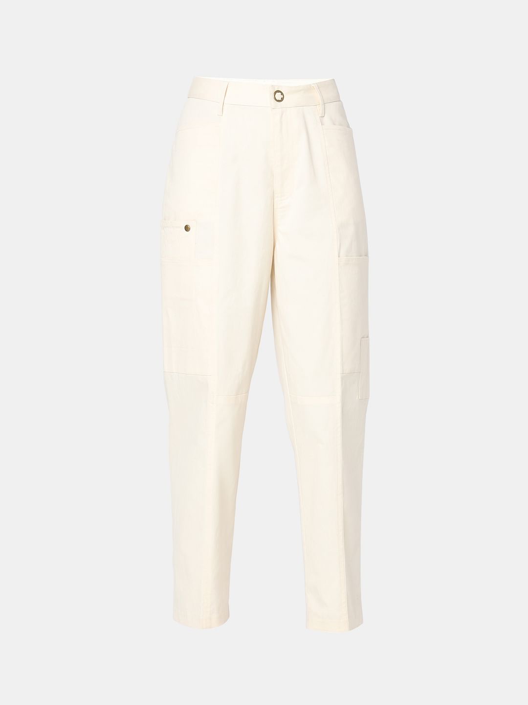 Ecru High Rise Pants