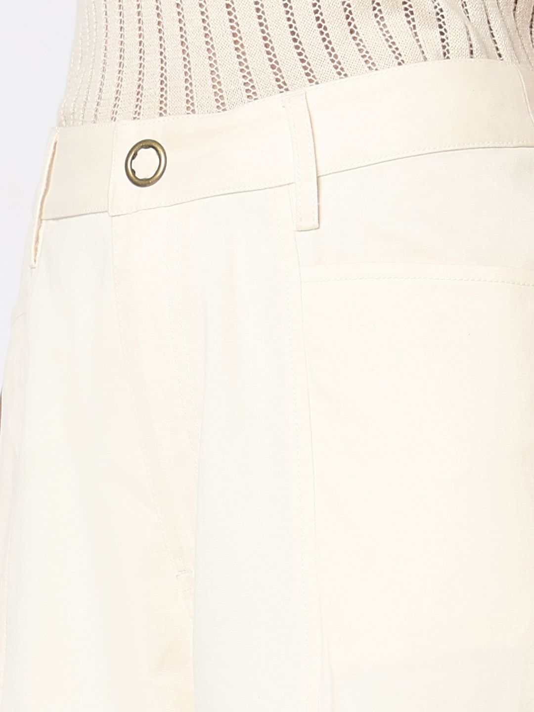 Ecru High Rise Pants