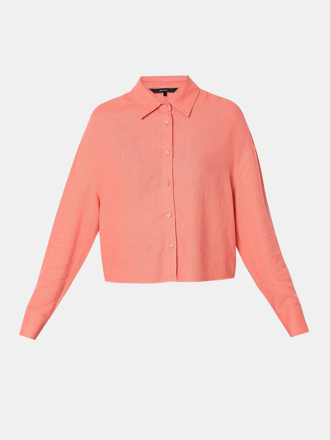 Peach-Pink Linen Shirt