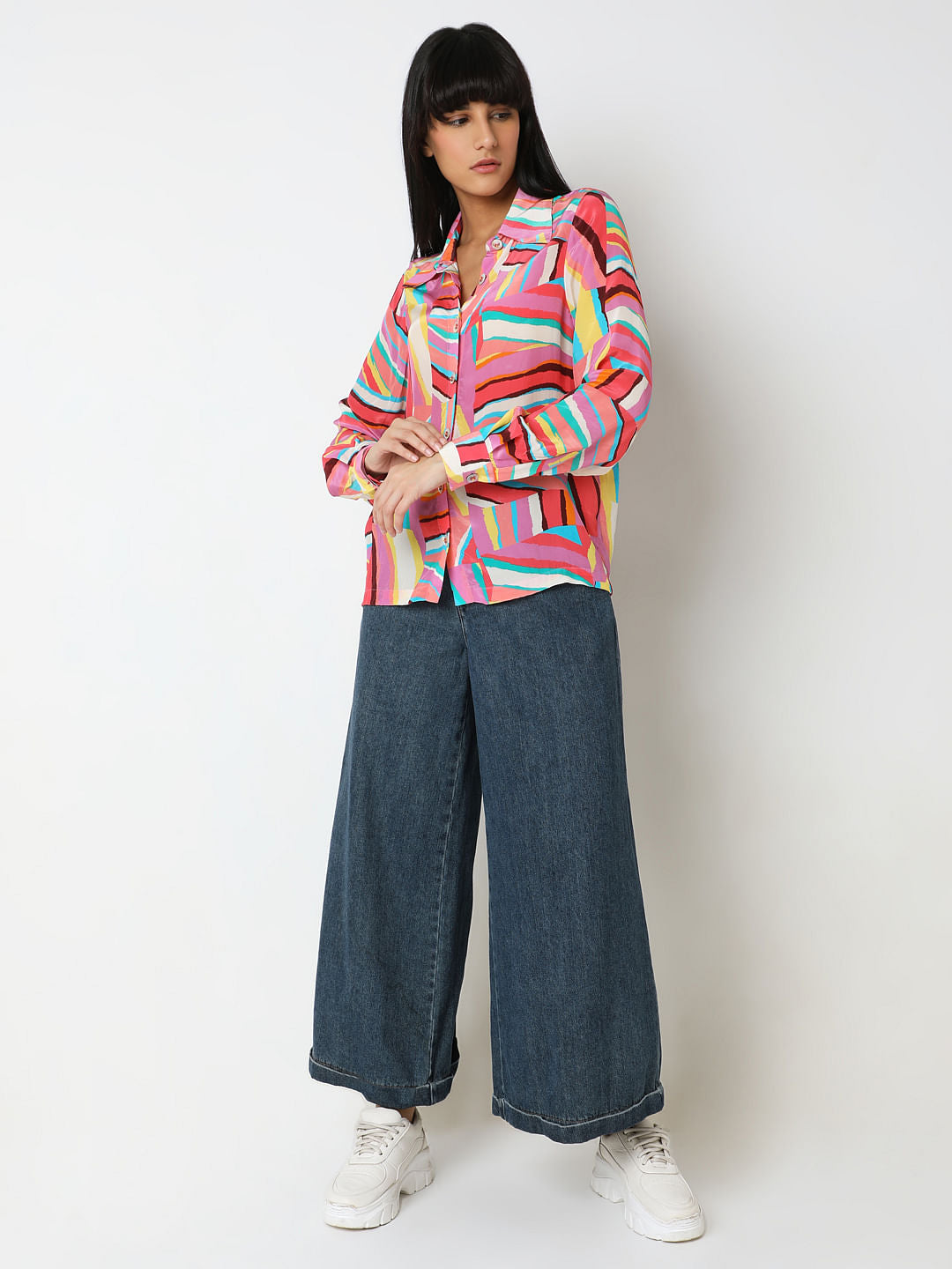 Pink Printed Relaxed Fit Shirt