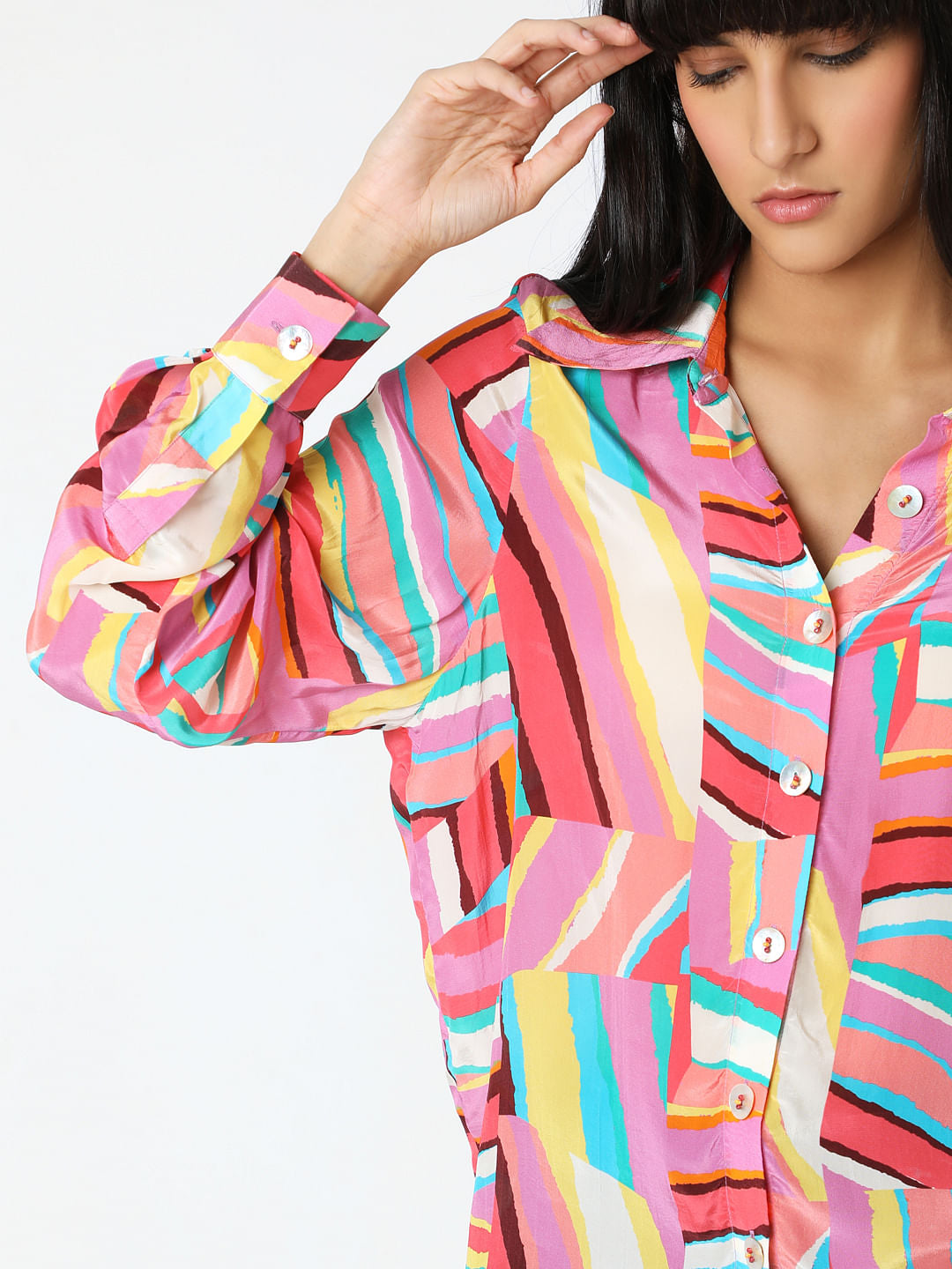 Pink Printed Relaxed Fit Shirt