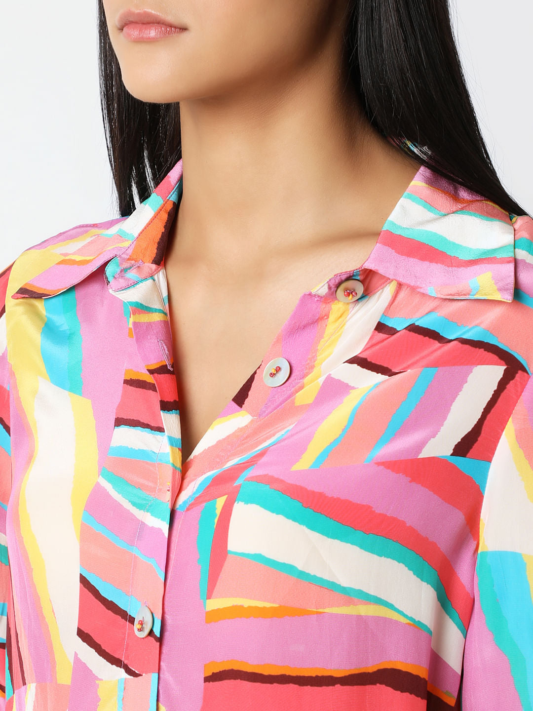Pink Printed Relaxed Fit Shirt