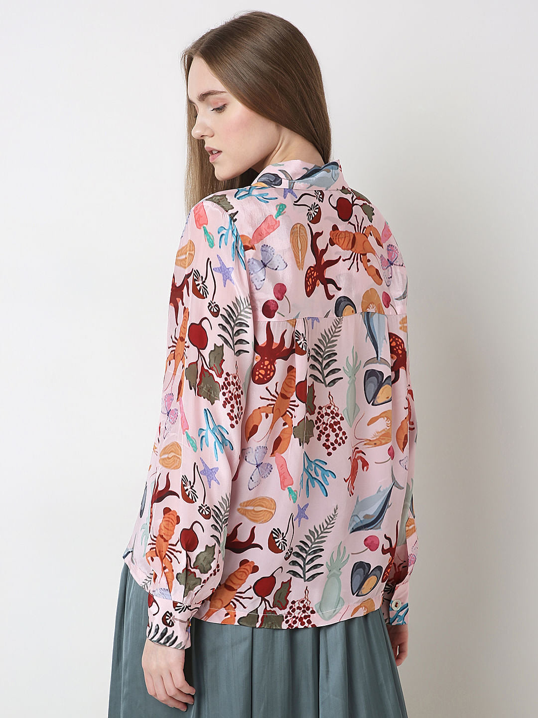 Pink Abstract Print Shirt