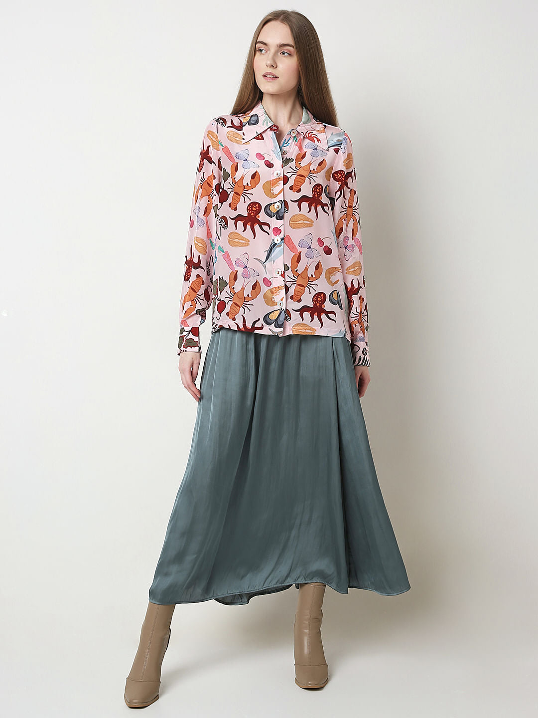 Pink Abstract Print Shirt