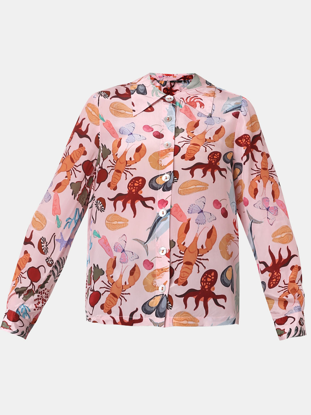 Pink Abstract Print Shirt