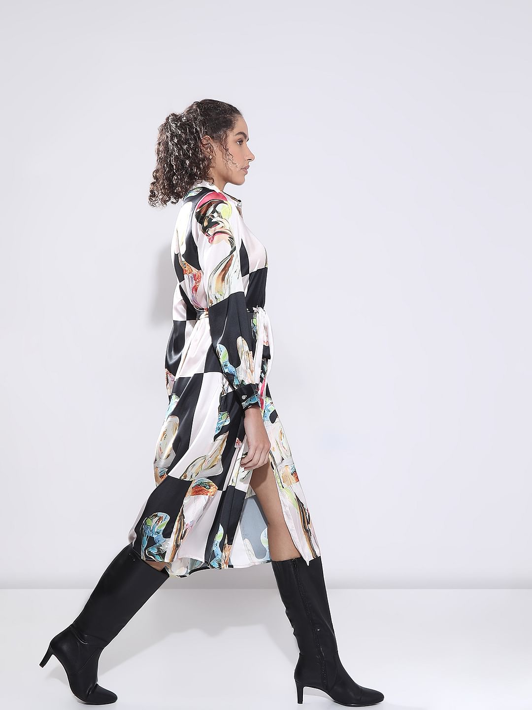 Off-White Printed Shirt Dress