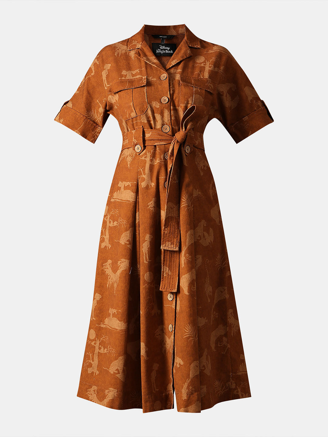 Disney Brown Printed Midi Dress