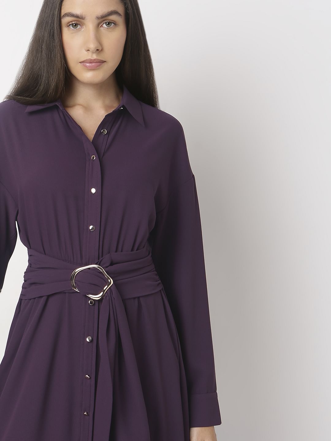 Plum Shirt Dress