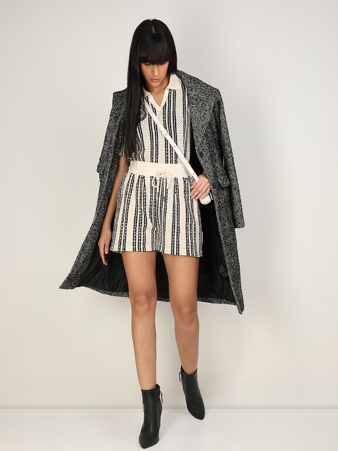 Off-White High Rise Co-Ord Set Shorts