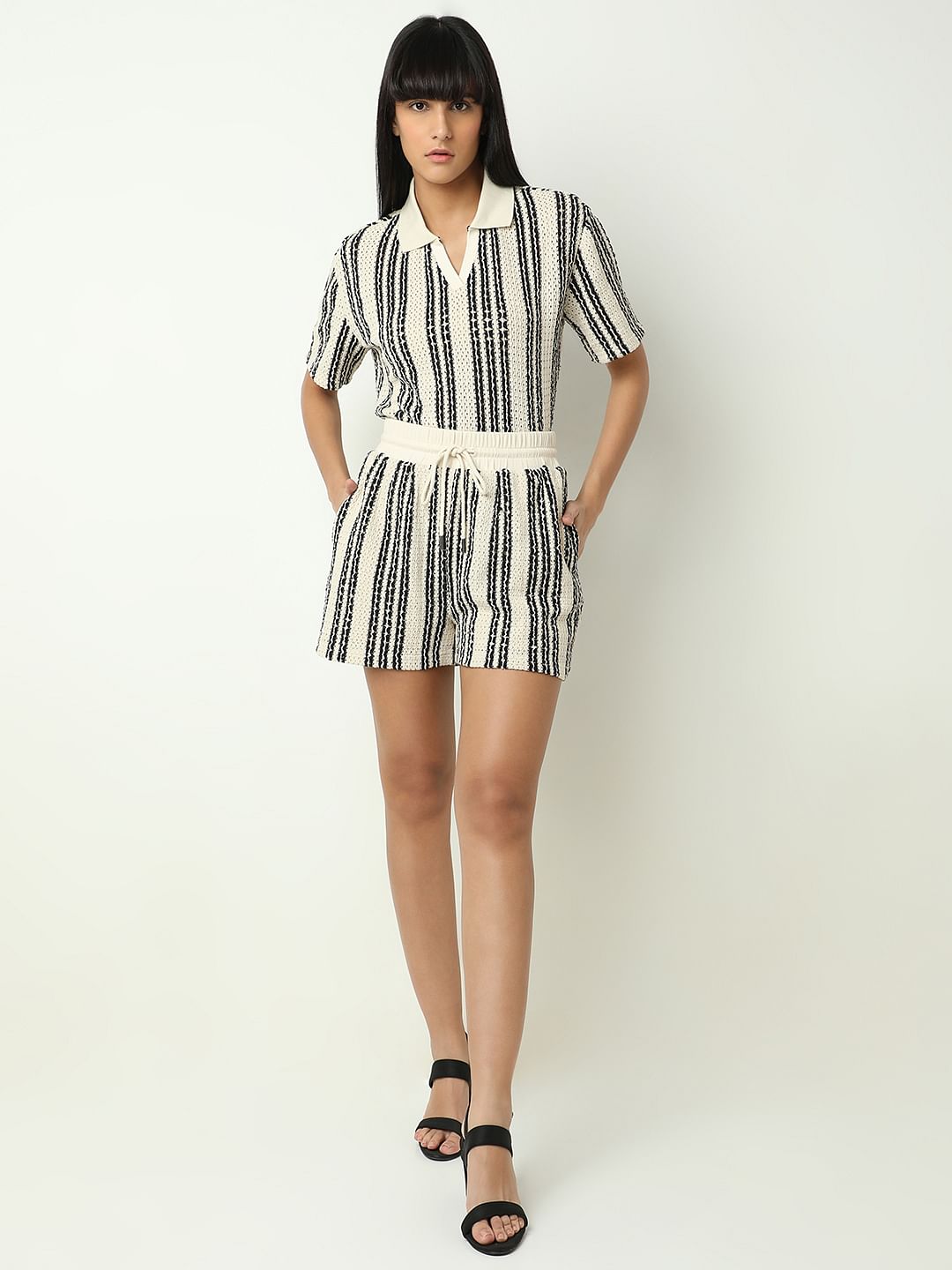 Off-White High Rise Co-Ord Set Shorts