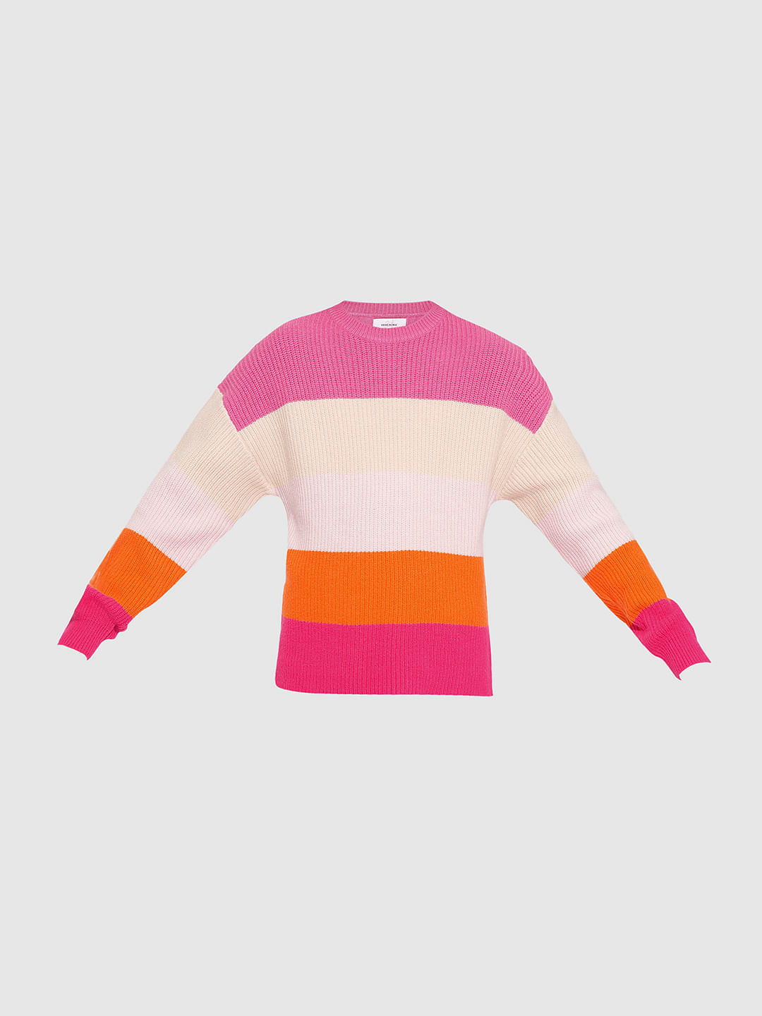 Girls Pink Colourblocked Pullover